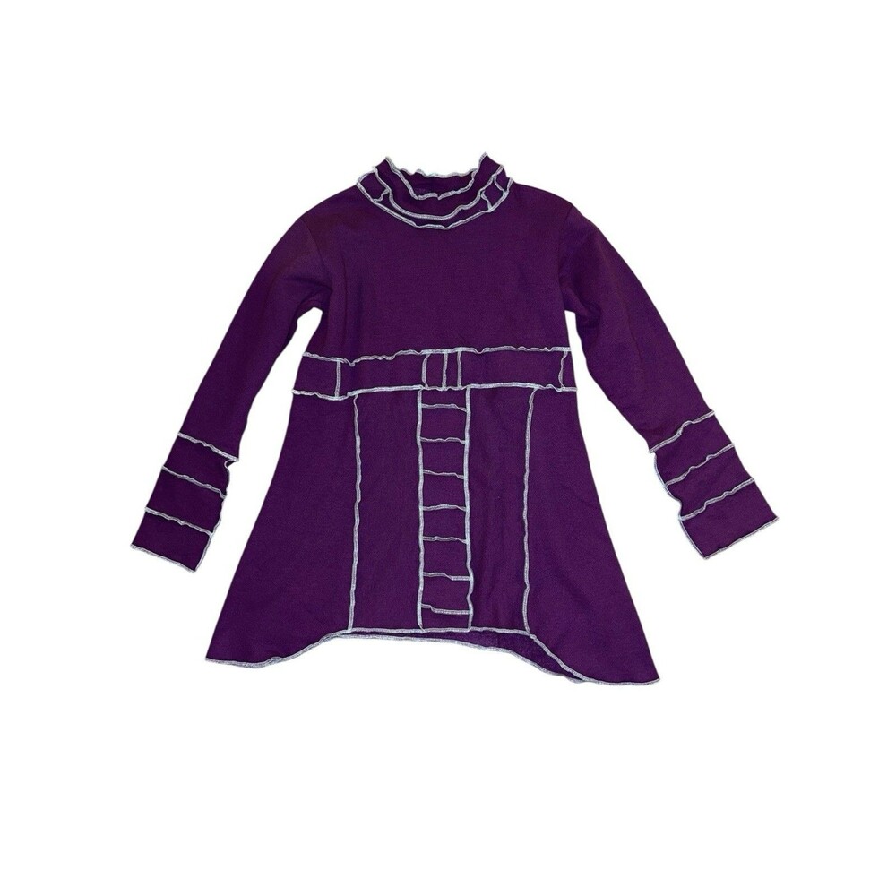 Vintage Hanes Soft Sweats M Sweatshirt Dress Y2K Purple Soft‎ Grunge Tunic Seams